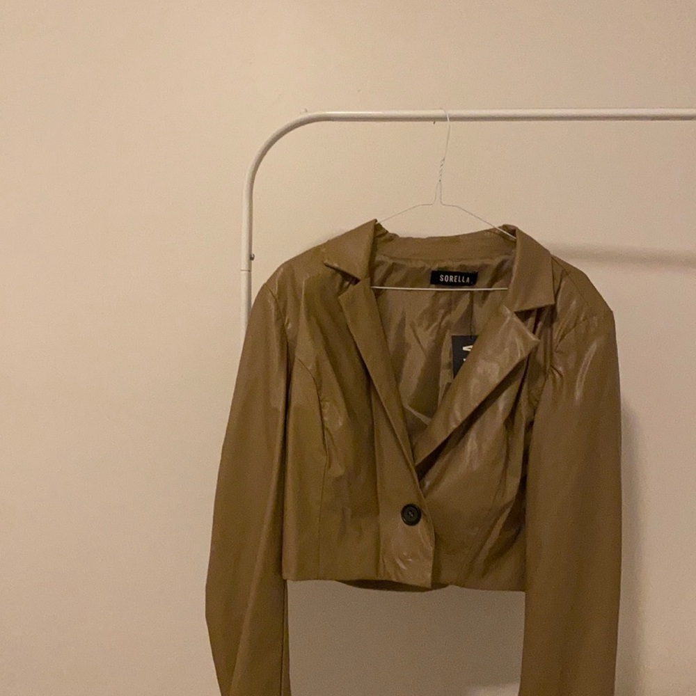 Sorella Faux Leather Cropped Jacket